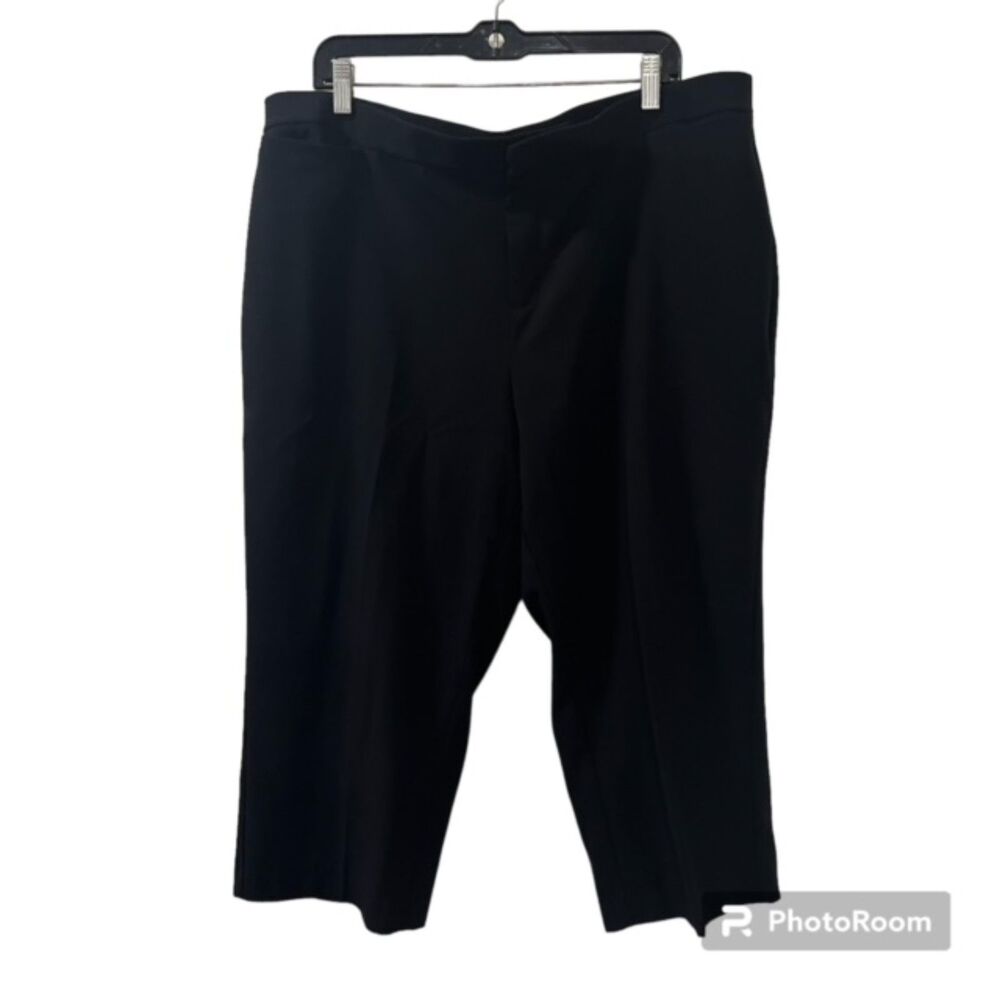 CJ Banks Womens Black Mid Rise Cropped Pants Size 18W